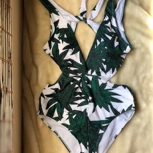 Palm leaf print Swimsuit